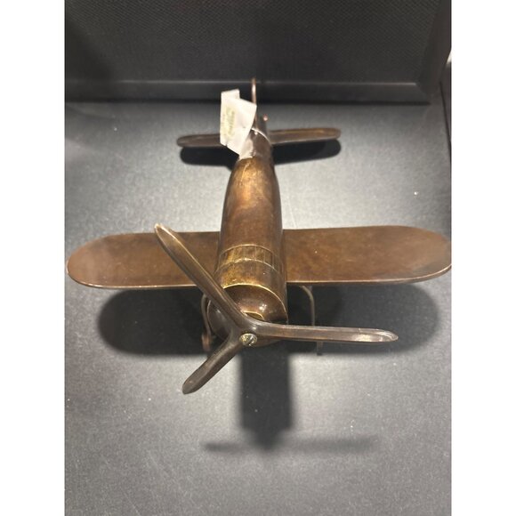 Vintage Metal Bronze Likke Airplane Sculpture Model WW|| Heavy Made in India - Picture 10 of 13